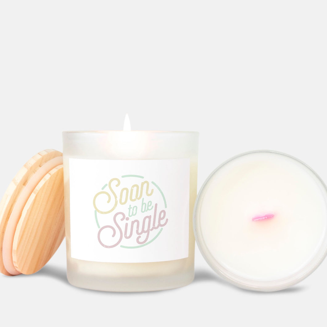 The Soon to be Single Candle Frosted (Pink Wick) Glass